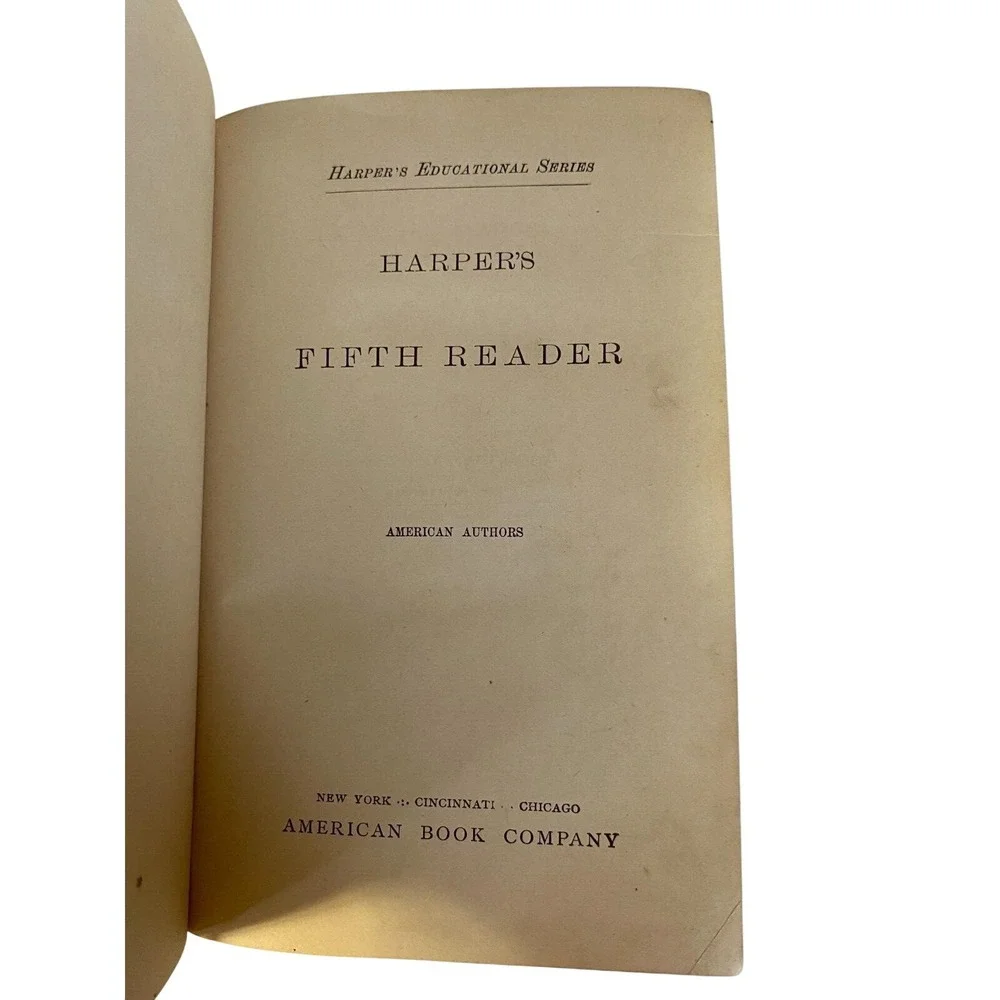 Lot Set of 2 Antique Harper's Fourth and Fifth Reader 1888‎ & 1889